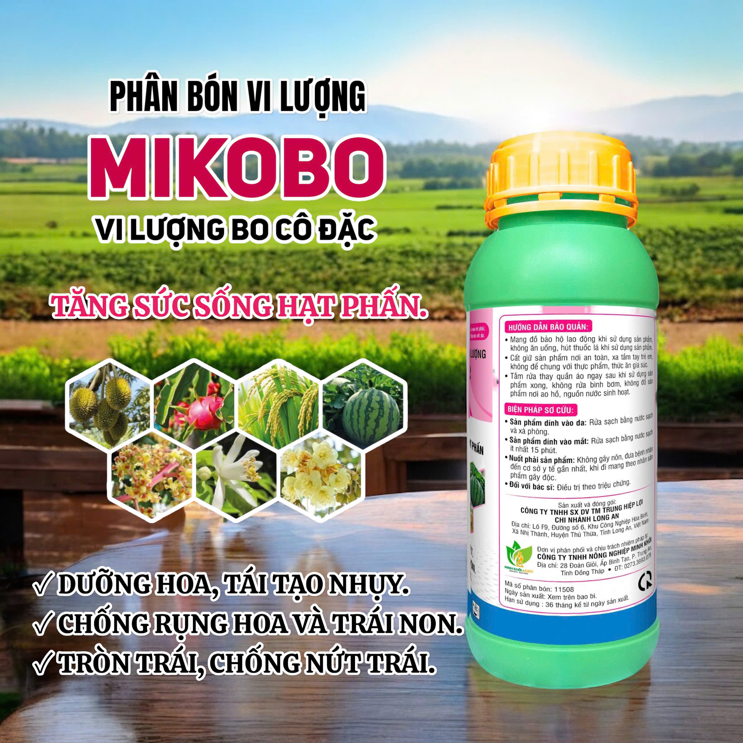 Phân bón vi lượng MIKOBO THL-Bo 12 - Chai 500ml
